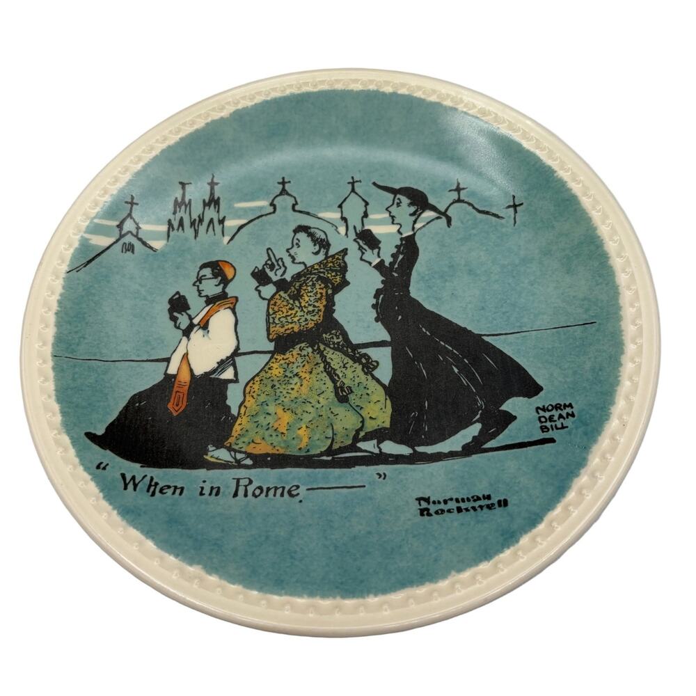 Vintage Norman Rockwell "When In Rome" Plate "14985C